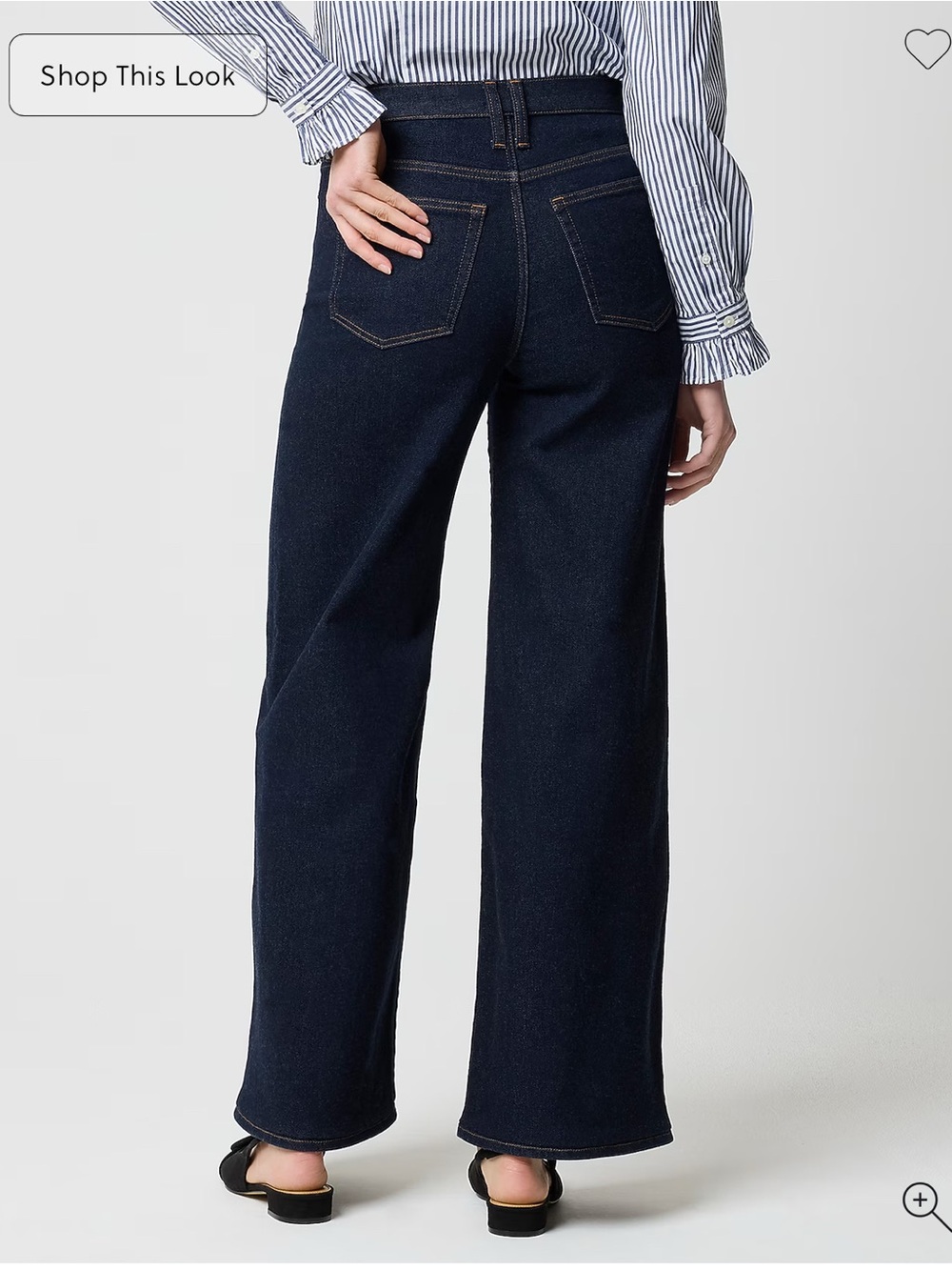 J. Crew Factory Dark Indigo Wide-Leg Jeans - Picture 3 of 6